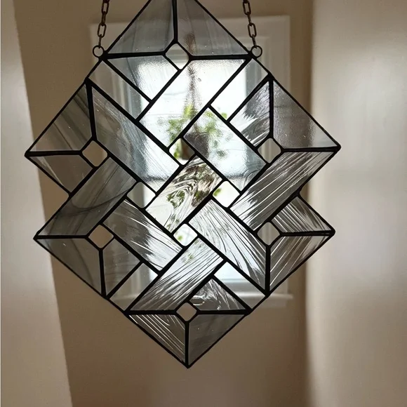 Geometric Stained Glass Panel - Picture 3 of 5